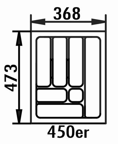 Naber 8030010 Besteckeinsatz 4 für 450er Schrank, B 368 x T 473 x H 50 mm, silbergrau – Bild 2