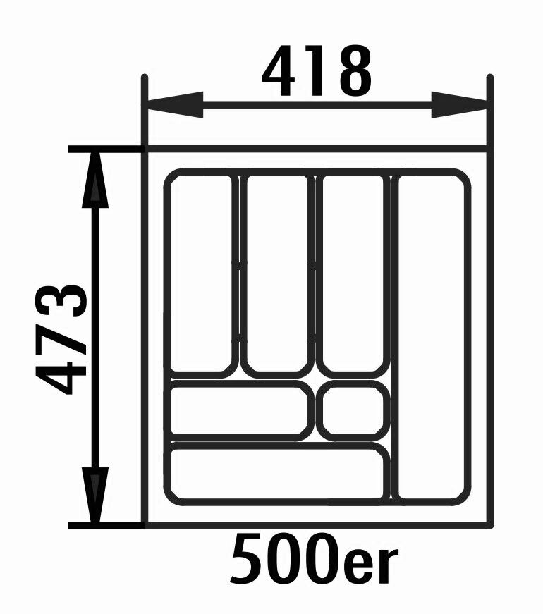 Naber 8030011 Besteckeinsatz 4 für 500er Schrank, B 418 x T 473 x H 50 mm, silbergrau – Bild 2