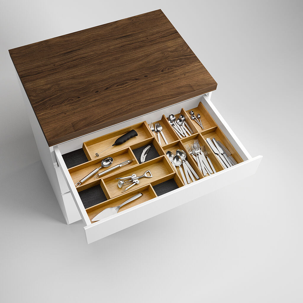 Modify Besteckeinsatz Set 800/900, Eiche hell / Besteckkasten-Set Holz