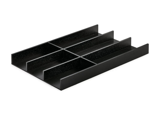 Modify Besteckeinsatz B 300 x T 472 x H 43 mm, Esche schwarz / Besteckkasten Holz