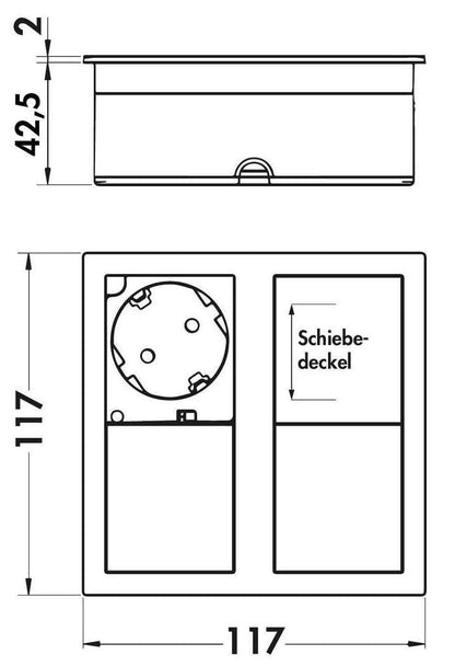 VersaHit Dual Steckdosenelement WEISS MATT - Schuko 2-fach mit Schiebedeckel / Steckdosen – Bild 2