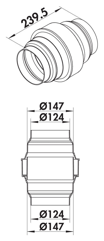 KDA 125/150 Kondenswasserabscheider / Compair flow (System Ø 125/150) – Bild 2