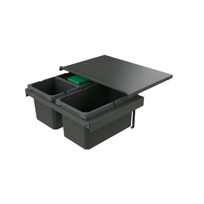 Naber 8013382 Abfallsammler Cox Stand-UP® 250 S/600-3 mit Biodeckel, anthrazit, 25 (1x13/2x6) Liter / 60 cm…