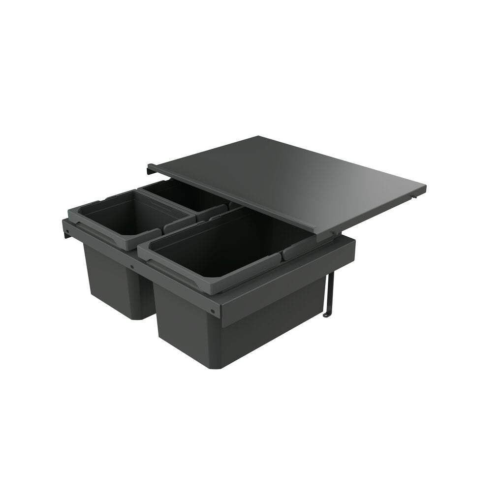Naber 8013381 Abfallsammler Cox Stand-UP® 250 S/600-3 ohne Biodeckel, anthrazit, 25 (1x13/2x6) Liter / 60 cm…