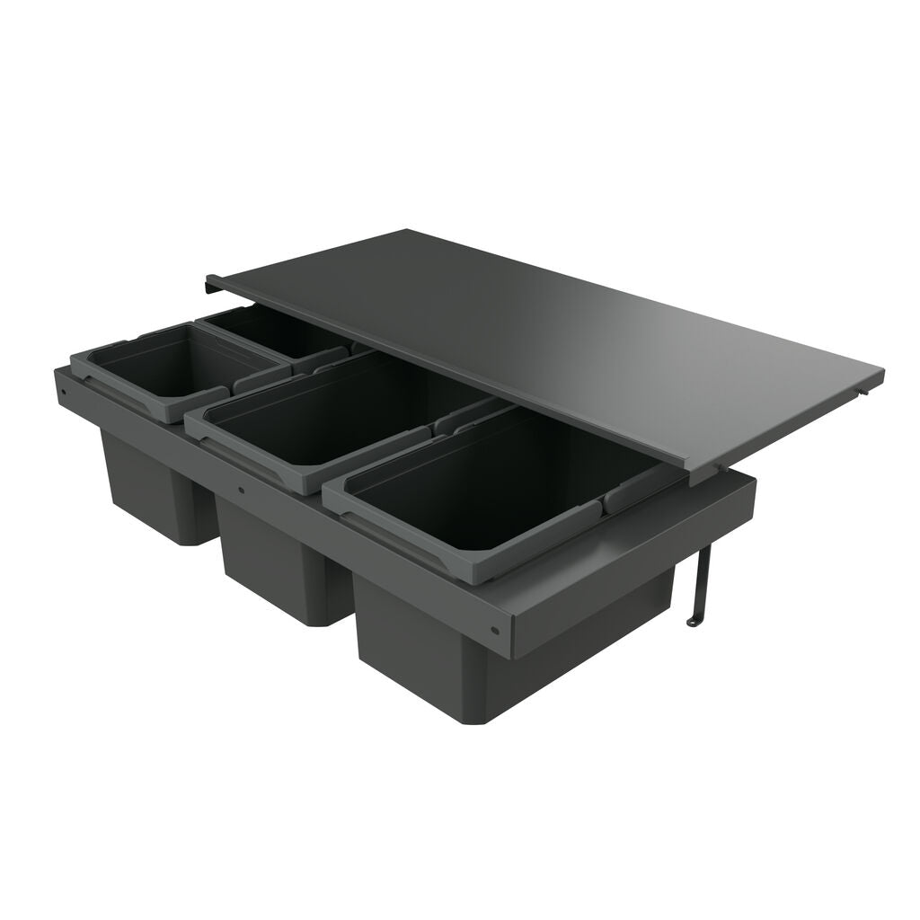 Naber 8013387 Abfallsammler Cox Stand-UP® 250 S/900-4 ohne Biodeckel, anthrazit, 38 (2x13/2x6) Liter / 90 cm…