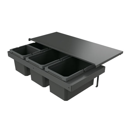 Naber 8013387 Abfallsammler Cox Stand-UP® 250 S/900-4 ohne Biodeckel, anthrazit, 38 (2x13/2x6) Liter / 90 cm…