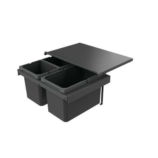 Naber 8013390 Abfallsammler Cox Stand-UP® 280 S/600-3 ohne Biodeckel, anthrazit, 30 (1x16/2x7) Liter / 60 cm…
