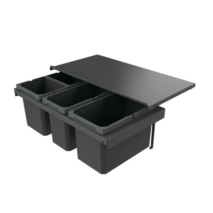 Naber 8013394 Abfallsammler Cox Stand-UP® 280 S/800-4 ohne Biodeckel, anthrazit, 42 (1x16/1x12/2x7) Liter / 80 cm…