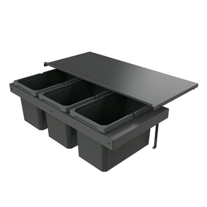 Naber 8013396 Abfallsammler Cox Stand-UP® 280 S/900-3, anthrazit, 48 (3x16) Liter / 90 cm Schrankbreite