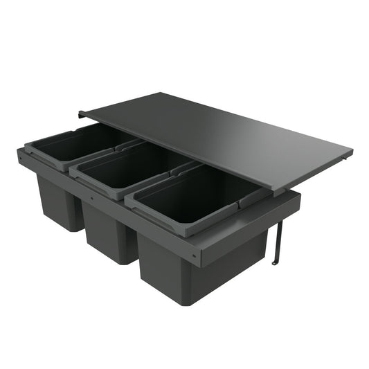 Naber 8013396 Abfallsammler Cox Stand-UP® 280 S/900-3, anthrazit, 48 (3x16) Liter / 90 cm Schrankbreite