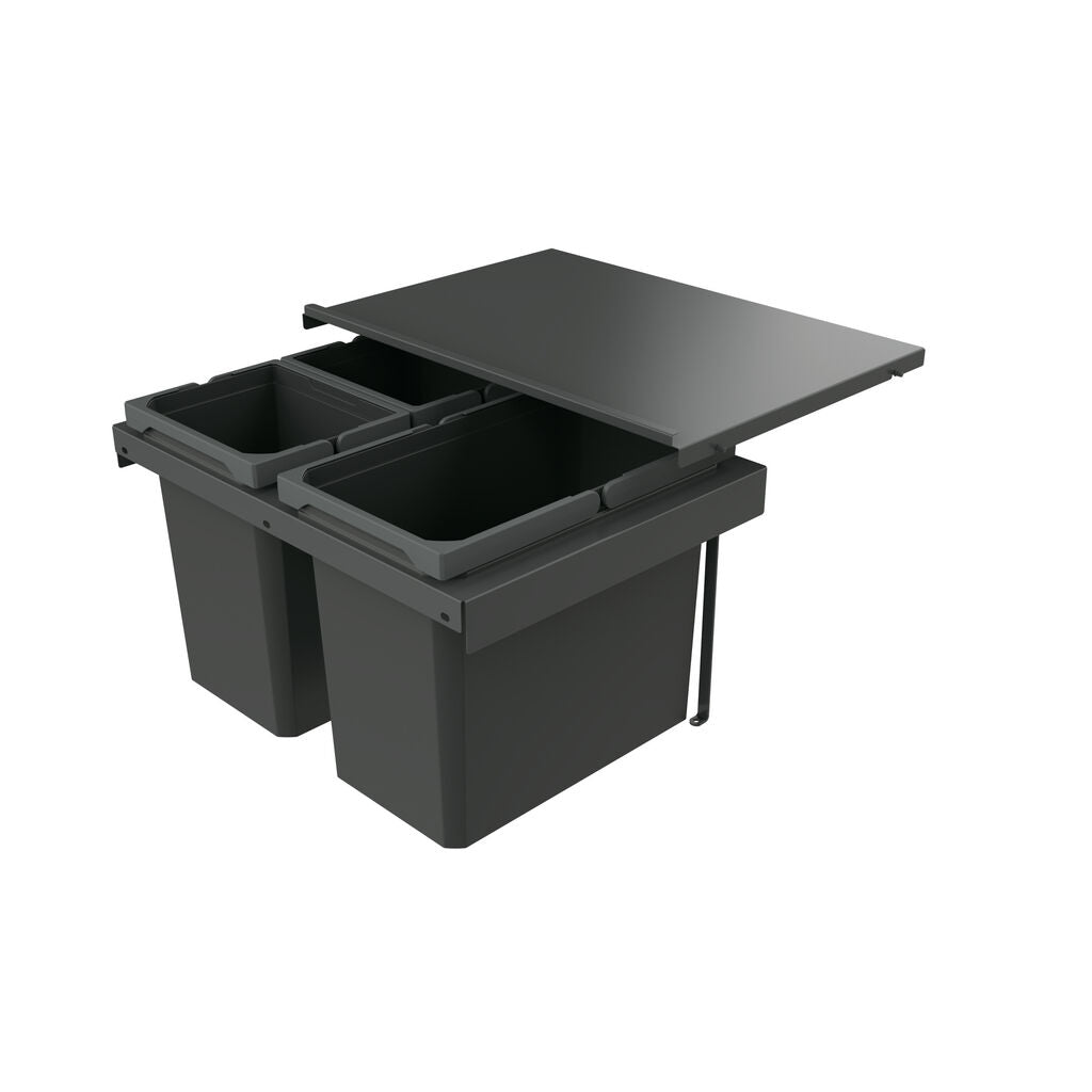 Naber 8013410 Abfallsammler Cox Stand-UP® 350 S/600-3 ohne Biodeckel, anthrazit, 42 (2x10/1x22) Liter / 60 cm…