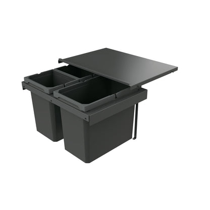 Naber 8013410 Abfallsammler Cox Stand-UP® 350 S/600-3 ohne Biodeckel, anthrazit, 42 (2x10/1x22) Liter / 60 cm…