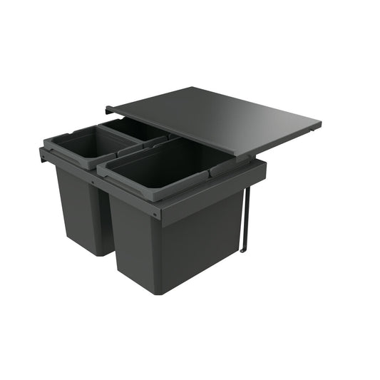 Naber 8013410 Abfallsammler Cox Stand-UP® 350 S/600-3 ohne Biodeckel, anthrazit, 42 (2x10/1x22) Liter / 60 cm…
