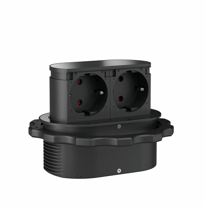 Steckdosenelement Piccolino, Blende schwarz matt, versenkbar