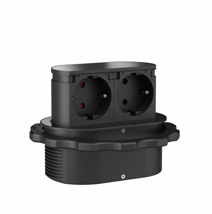 Steckdosenelement Piccolino, Blende schwarz matt, versenkbar