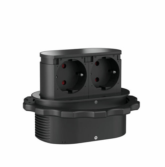 Steckdosenelement Piccolino, Blende schwarz matt, versenkbar
