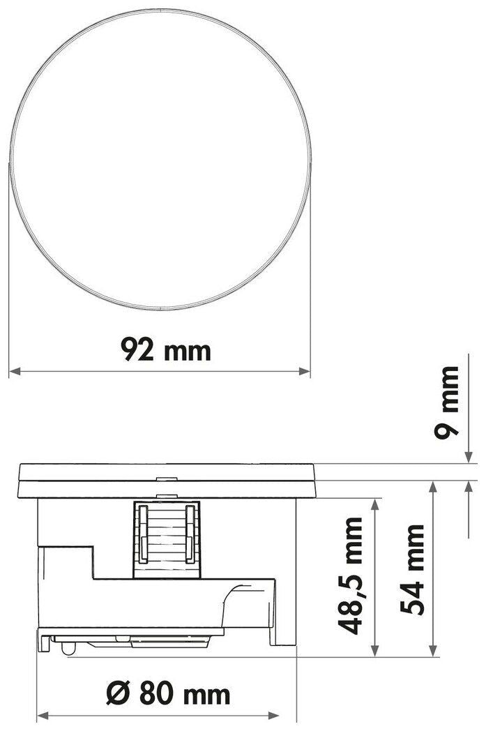 EVOLine Circle80 Hide, mit Schukosteckdose, schwarz matt