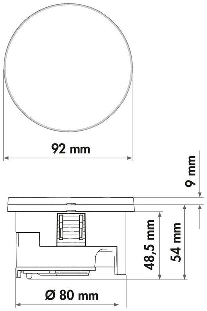 EVOLine Circle80 Hide, mit Schukosteckdose, schwarz matt