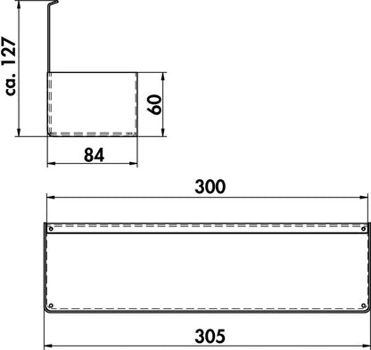 Naber 8041221 transFORM Ablage 2 für Relingsystem, schwarz matt