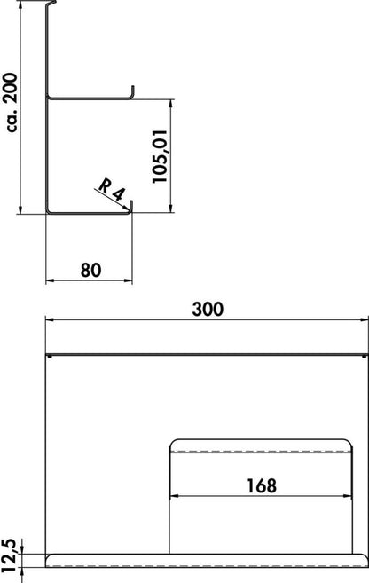 Naber 8041225 transFORM Ablage 4 für Relingsystem, schwarz matt – Bild 2