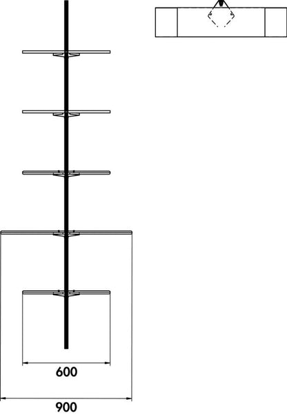 Naber 8041232 transFORM Blechboden Set 600 x 200 mm (B x T) für Regalsystem, schwarz matt – Bild 2