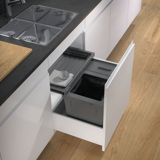 Abfallsammler X-LINE 600/M7 mit Basic Schublade, anthrazit für 60 cm Schrankbreite