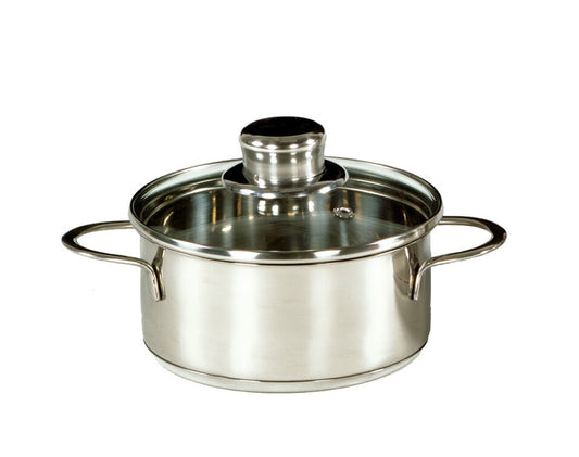 Karl Krüger 2212GL Mini Bratentopf SATURN aus Edelstahl mit Glasdeckel 12 cm, Inhalt 0,5 Liter / Kochtopf