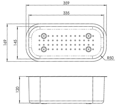 Restebecken Einsatz aus Edelstahl für Spüle RIVA 4 u. PATIO 3 / Resteschale / Abtropfschale – Bild 2