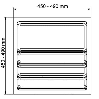 Besteckeinsatz SCOOPII 55 cm (B 450-490 x T 450-490 mm) / Mehrzweckeinsatz / Besteckkasten / Besteckeinsätze