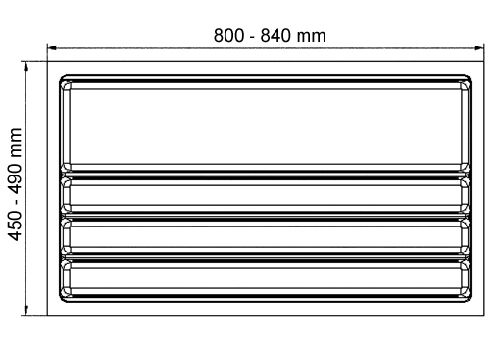 Besteckeinsatz SCOOPII 90 cm (B 800-840 x T 450-490 mm)  / Mehrzweckeinsatz / Besteckkasten / Besteckeinsätze