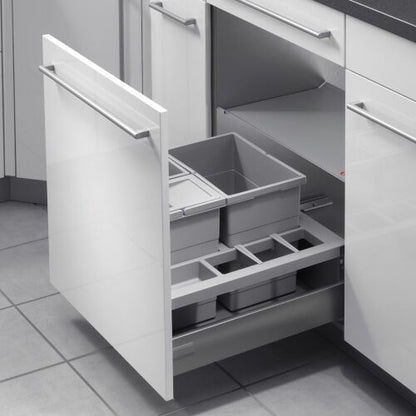 Hailo 3620511 Abfallsorter SEPARATO K 50 mit 3-fach-Trennung für 50 cm Schrankbreite / Abfallsorter / Mülleimer