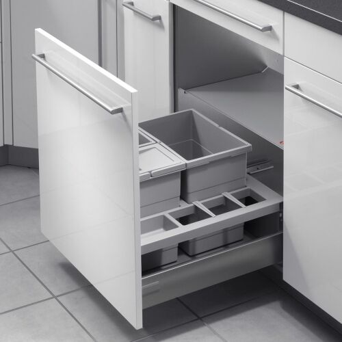 Hailo 3620511 Abfallsorter SEPARATO K 50 mit 3-fach-Trennung für 50 cm Schrankbreite / Abfallsorter / Mülleimer