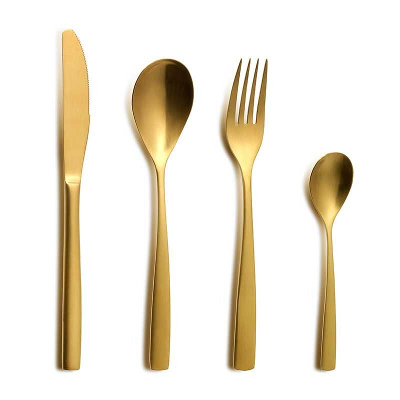 COMAS Besteck-Set BARCELONA GOLD 24 Teile Edelstahl 18/10 - 3 mm / PVD-Beschichtung / Gold-Finish