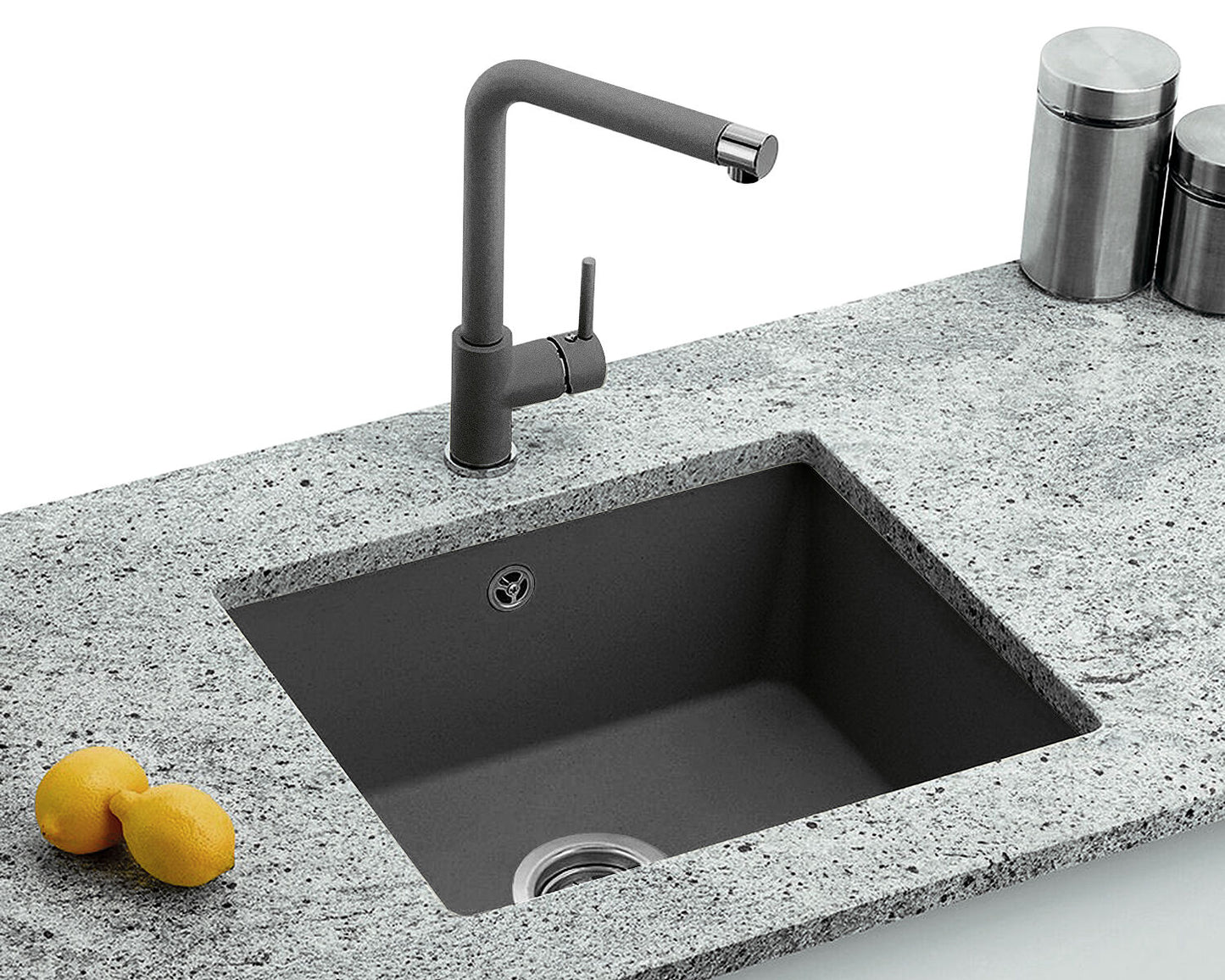 NABER Spüle SINGOLI 600 mit Drehexcenter / Cin-Nagranit / Unterbau – Bild 3