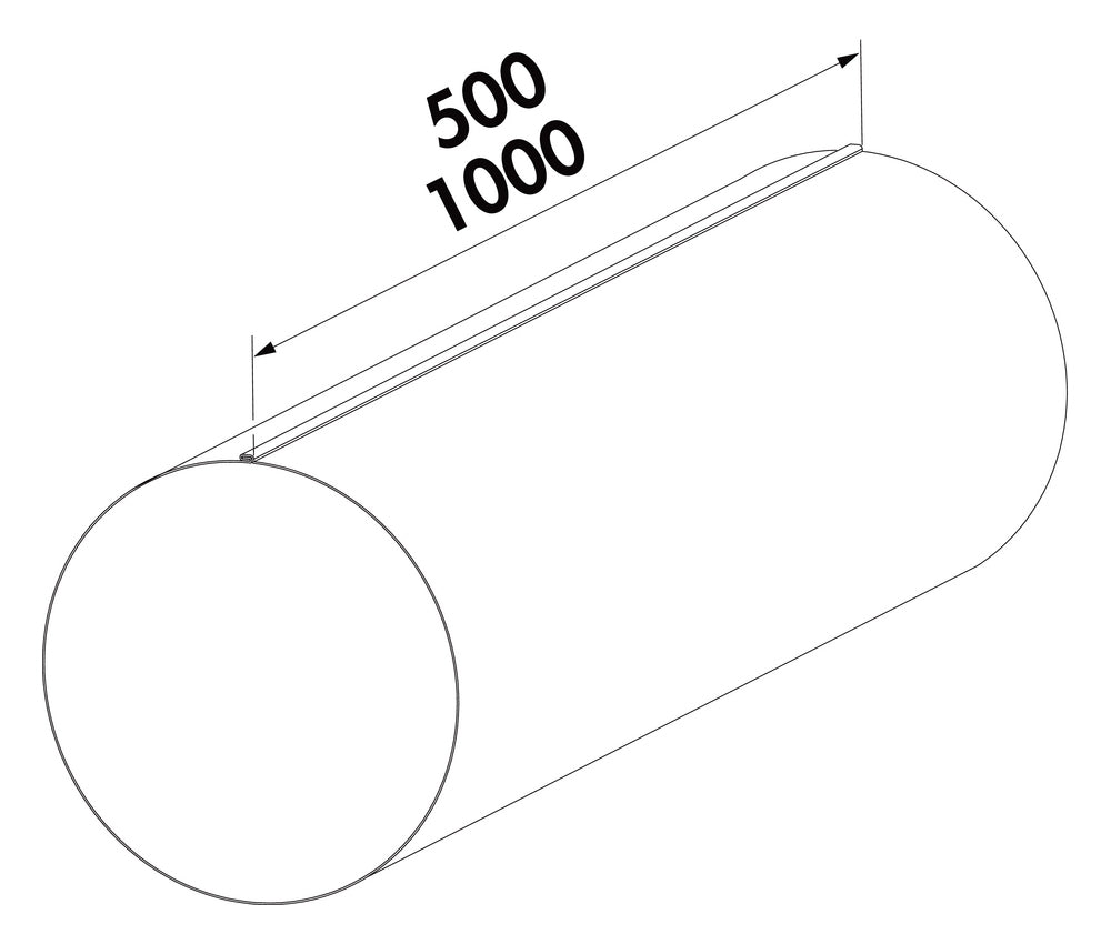 Lüftungsrohr SR-R 150 Rundrohr mit Innendurchmesser Ø 148 mm - kürzbar / COMPAIR STEEL flow 150 (System Ø 150)