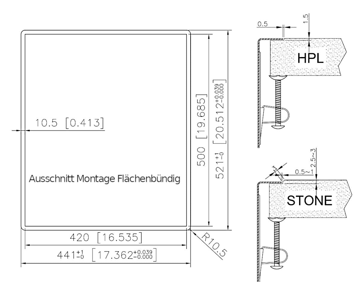 CARESSI 1-Becken Spüle CAPPO 60515 mit Hahnbank / ab 50 cm Schrankbreite / Einbauspüle / Edelstahlspüle – Bild 4