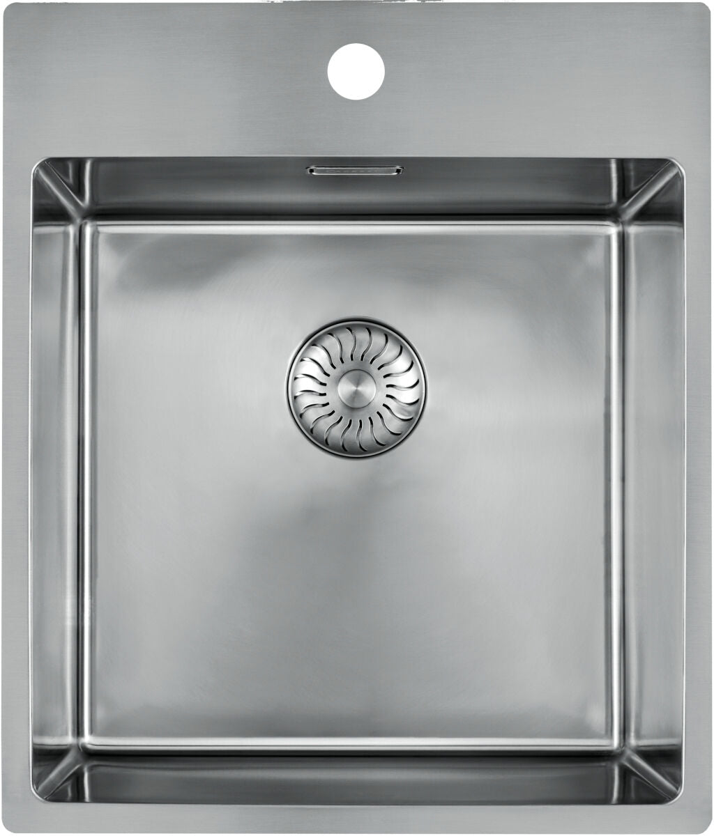 CARESSI 1-Becken Spüle CABLA 60511 mit Hahnbank / ab 50 cm Schrankbreite / Einbauspüle / Edelstahlspüle