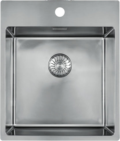CARESSI 1-Becken Spüle CABLA 60511 mit Hahnbank / ab 50 cm Schrankbreite / Einbauspüle / Edelstahlspüle