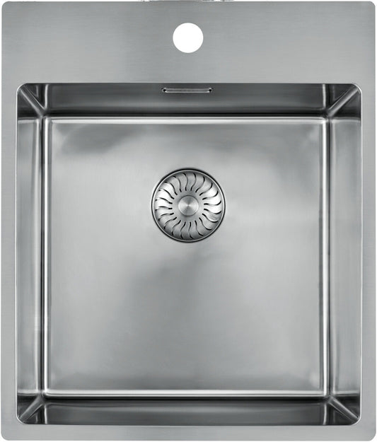 CARESSI 1-Becken Spüle CABLA 708225 mit Hahnbank / ab 50 cm Schrankbreite / Einbauspüle / Edelstahlspüle