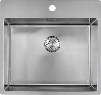 CARESSI 1-Becken Spüle CABLA 60513 mit Hahnbank / ab 60 cm Schrankbreite / Einbauspüle / Edelstahlspüle