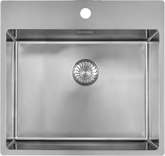CARESSI 1-Becken Spüle CABLA 60513 mit Hahnbank / ab 60 cm Schrankbreite / Einbauspüle / Edelstahlspüle