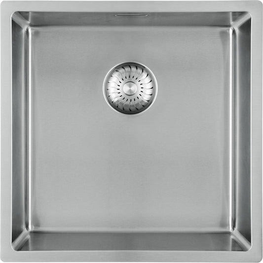 CARESSI 1-Becken Spüle CAPPO 60514 ohne Hahnbank / ab 50 cm Schrankbreite / Einbauspüle / Edelstahlspüle