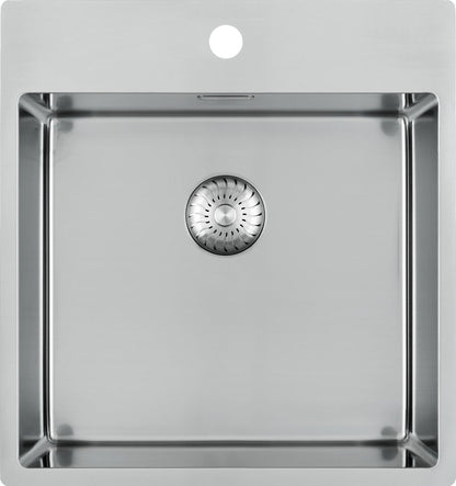 CARESSI 1-Becken Spüle CAPPO 60515 mit Hahnbank / ab 50 cm Schrankbreite / Einbauspüle / Edelstahlspüle