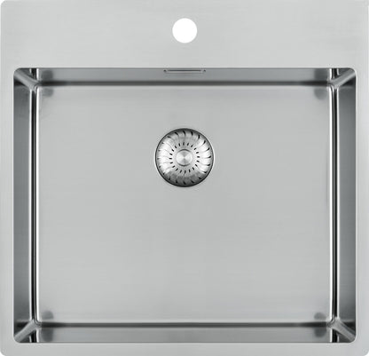 CARESSI 1-Becken Spüle CAPPO 60517 mit Hahnbank / ab 60 cm Schrankbreite / Einbauspüle / Edelstahlspüle