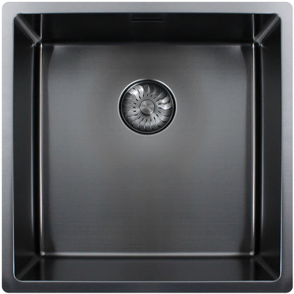CARESSI Spüle CAPPO 60539 GUN METAL ohne Hahnbank / ab 50 cm Schrankbreite / Einbauspüle / Edelstahlspüle