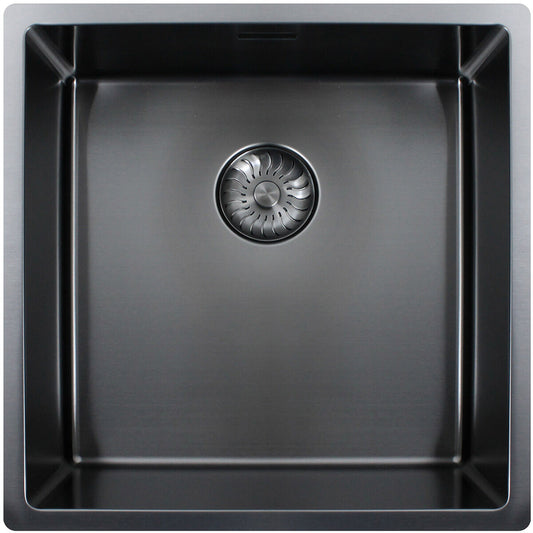 CARESSI Spüle CAPPO 60539 GUN METAL ohne Hahnbank / ab 50 cm Schrankbreite / Einbauspüle / Edelstahlspüle