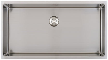 CARESSI Spüle CAPP74R10 mit Ab- und Überlaufgarnitur in Handbetätigung / ab 80 cm Schrankbreite / Einbauspüle