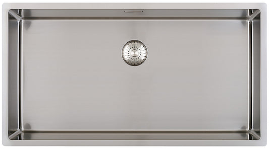 CARESSI Spüle CAPP74R10 mit Ab- und Überlaufgarnitur in Handbetätigung / ab 80 cm Schrankbreite / Einbauspüle