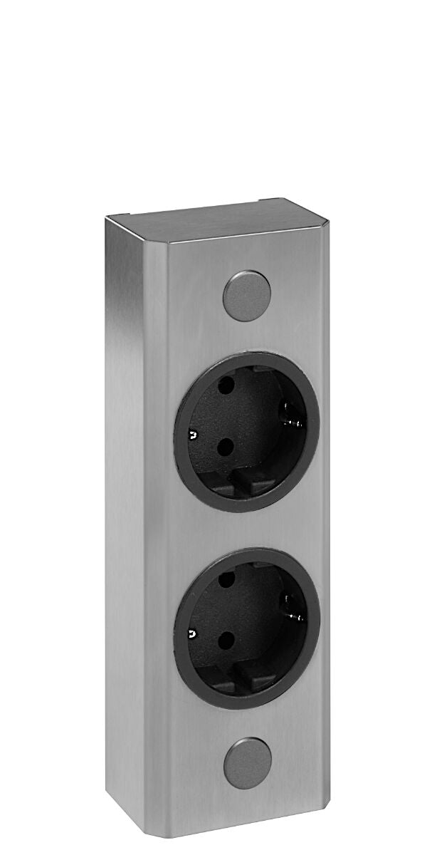 Energie-Ecksäule ST 3005/180 in EDELSTAHL oder SCHWARZ mit 2 Steckplätzen / Mehrfachsteckdose / Ecksteckdose – Bild 3
