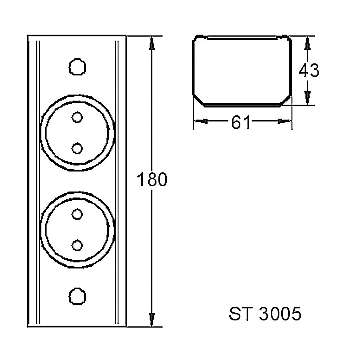 Energie-Ecksäule ST 3005/180 in EDELSTAHL oder SCHWARZ mit 2 Steckplätzen / Mehrfachsteckdose / Ecksteckdose – Bild 2